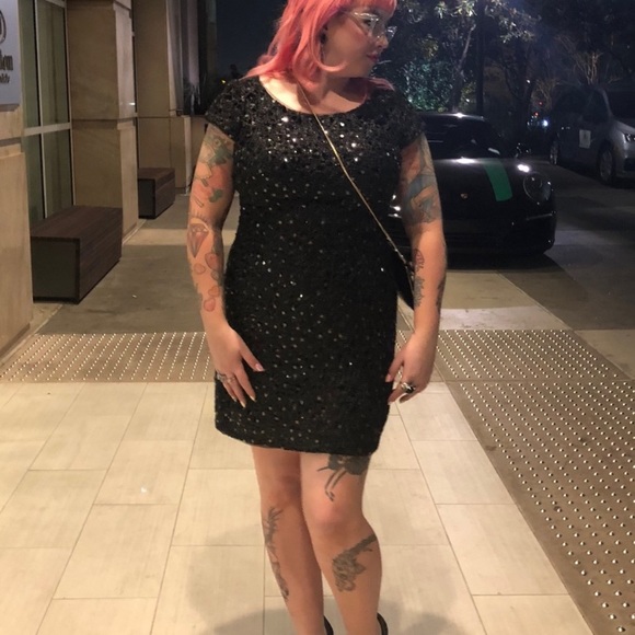 Adrianna-Papell sequins cocktail plus size dress - Picture 14 of 15